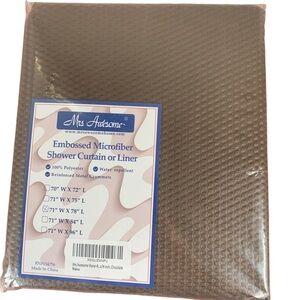 Mrs Awesome Chocolate Brown Embossed Microfiber Shower Curtain or Liner -71”x78”